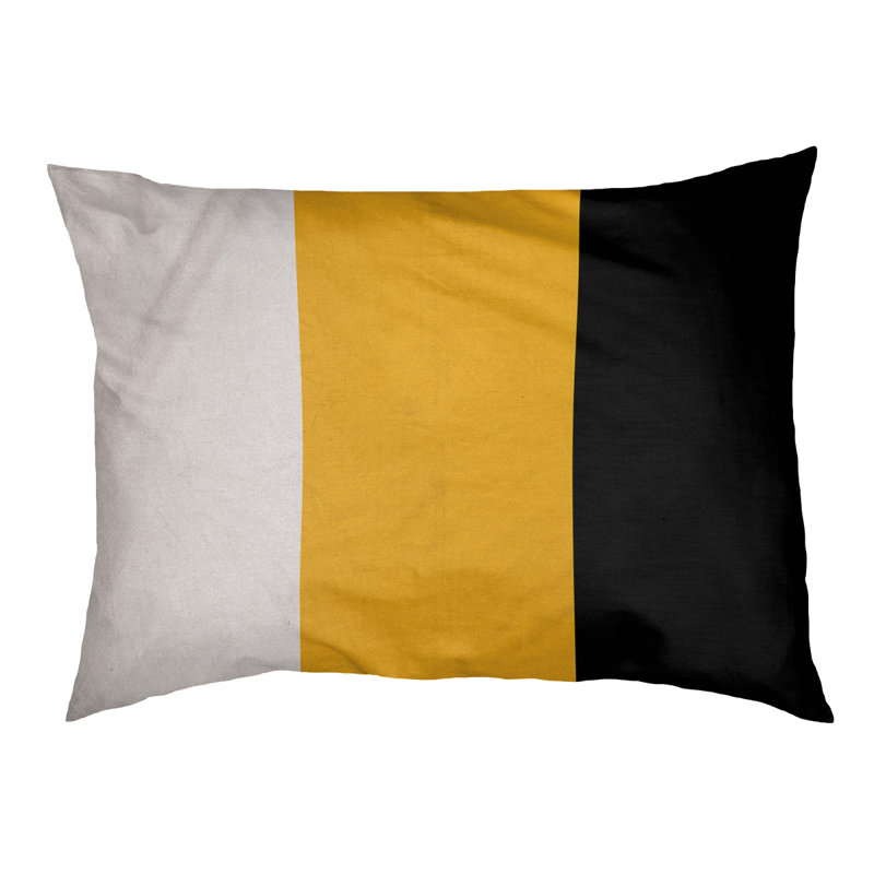 Coussin rectangulaire designer Tampa Bay, Grand (L 40 po x l 50 po), Blanc / or Pittsburgh / noir