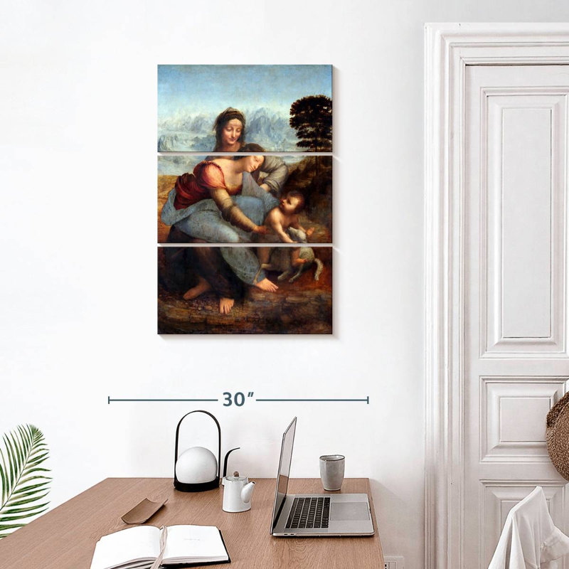 La Vierge et l'enfant avec Sainte Anne, H 32 po x l 20 po