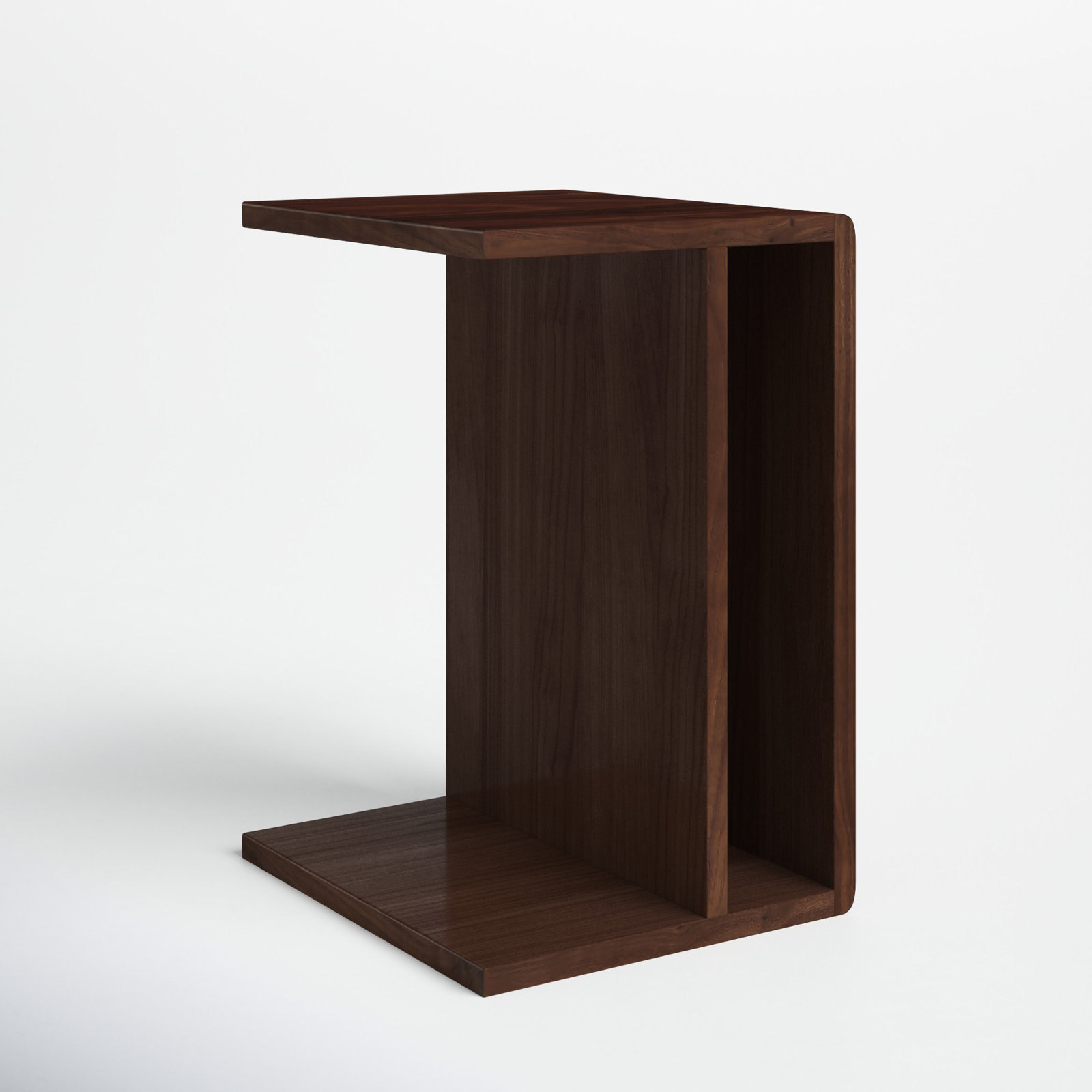 Kegan Solid Wood End Table, Natural Walnut