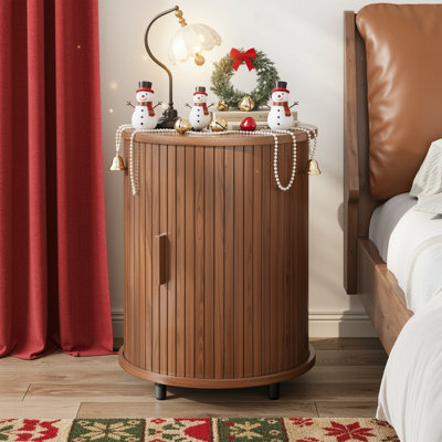Round End Table with Charging Station