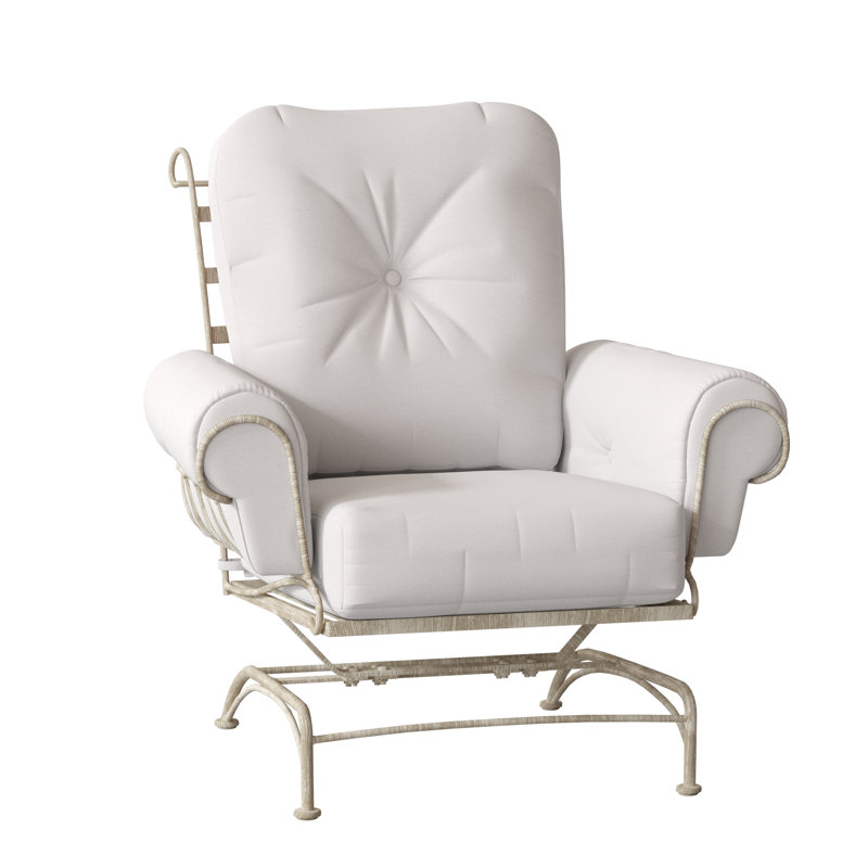 Terrace Outdoor Lounge Chair, Hedge Flannel Sunbrella® Flannel, Weathered White