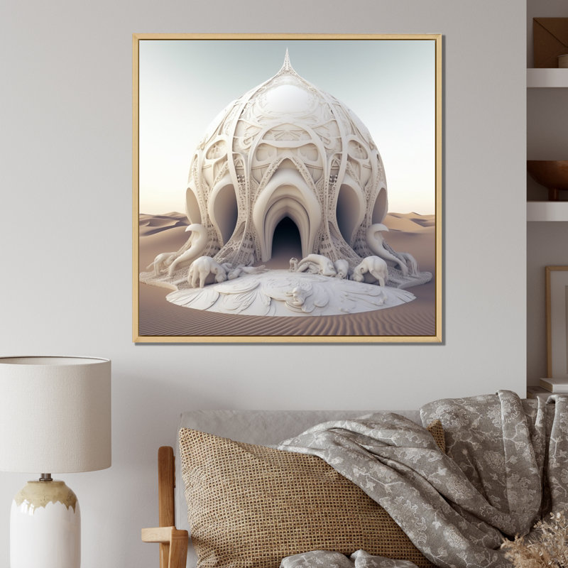 Organique organique sur toile, H 16 po x l 16 po x P 1 po, Cadre naturel flottant