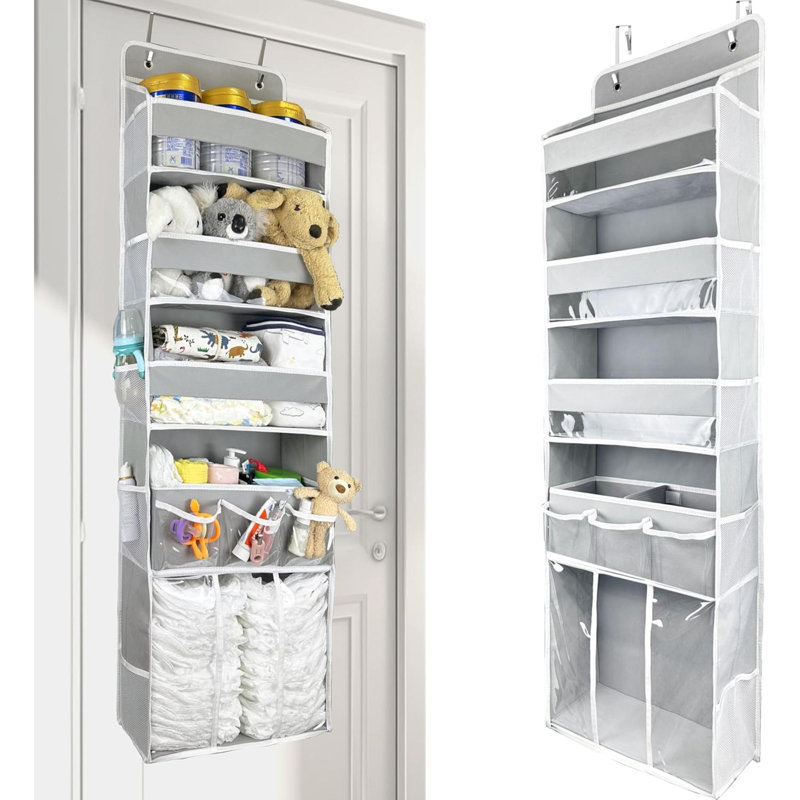 Wall Organizer with Wall Baskets, Grey