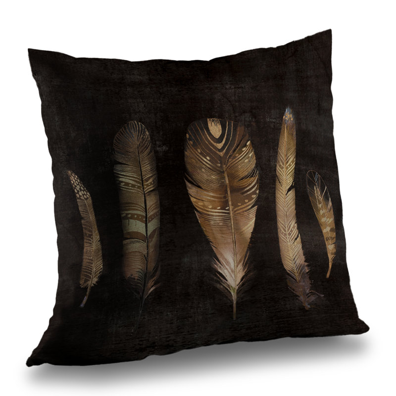 Brown Feather Set – Throw Pillow Cover Only, Double-Sided Print, Insert Not Included