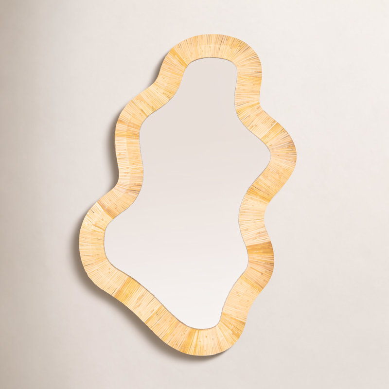 Delphine Wavy Rattan Wall Mirror