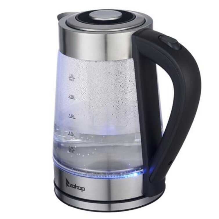 Ktaxon 2.5L Electric Glass Hot Water Kettles Coffee Tea,Silver 