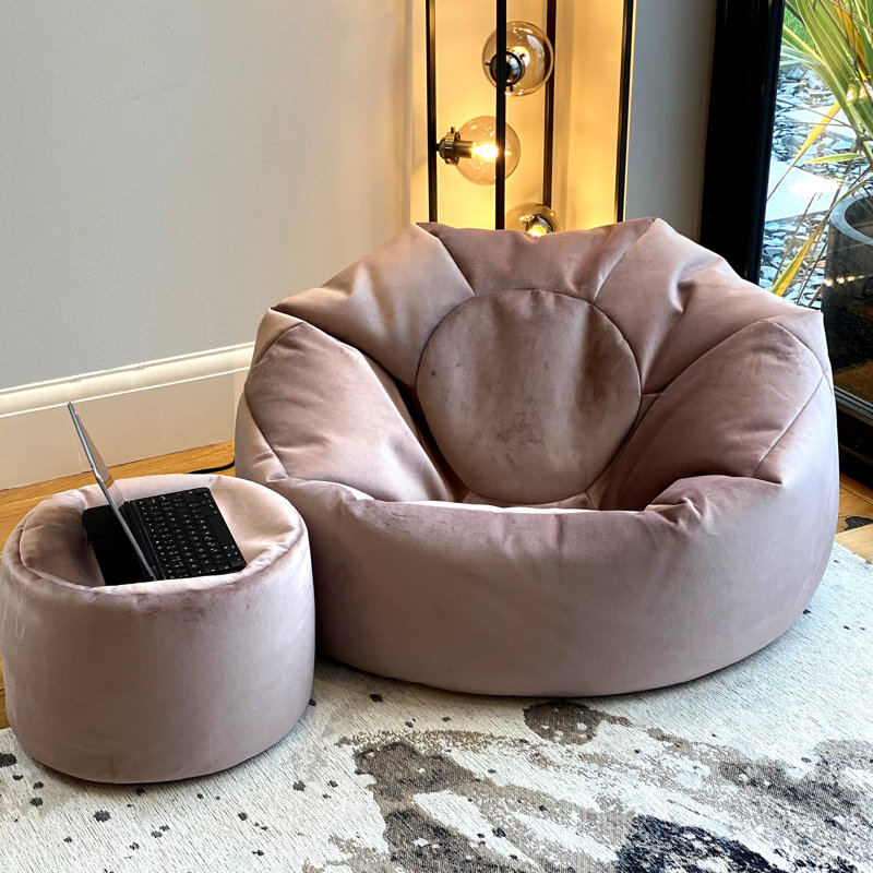 Velvet Refillable Classic Bean Bag, Lilac
