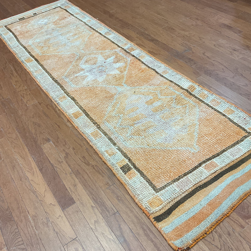  Handmade Turkish Oushak Wool Runner