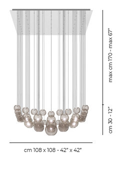 Oto Suspension Sur White Striped Glossy White G9 Ul, Smoky Striped, Mirrored Steel