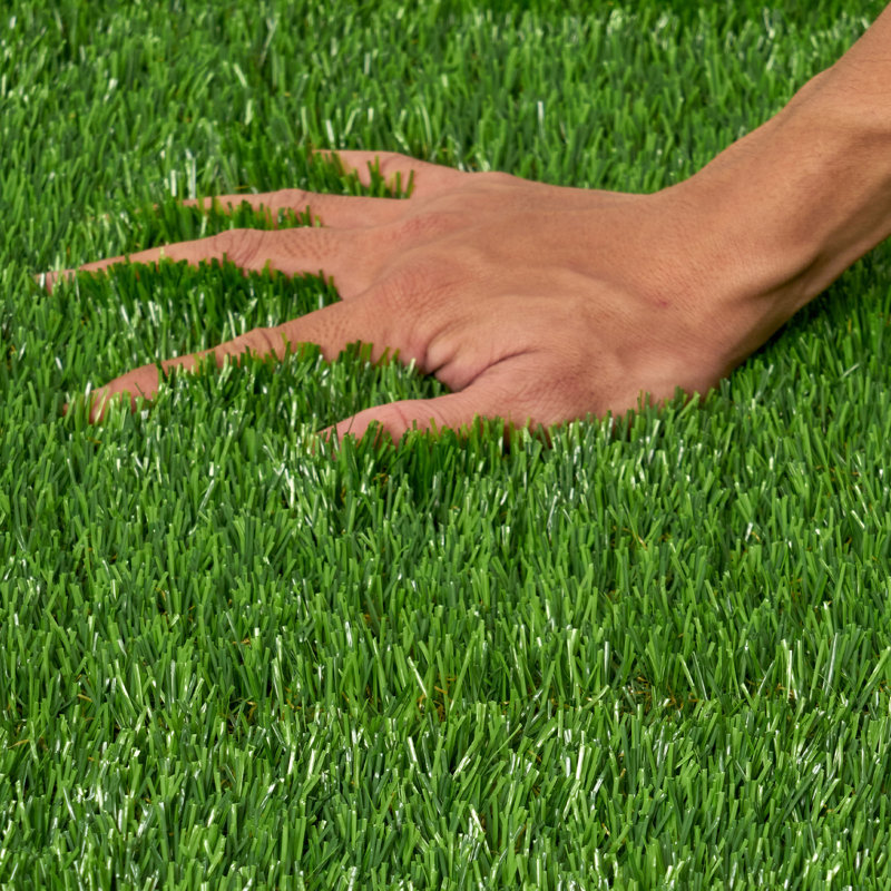 VC 12'' L x 12'' W Plastic Interlocking Deck Tile in Autumn Artificial Grass, 1.26" H x 12" W x 12" D