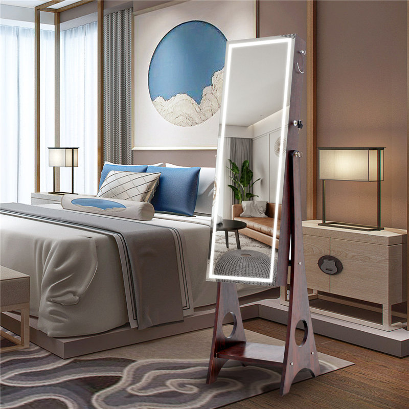 Armoire à bijoux avec miroir Alysen, Brun