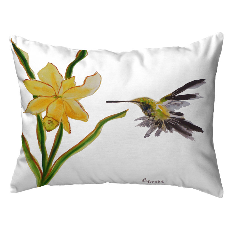  Hummingbird Outdoor Rectangular Pillow Cover & Insert