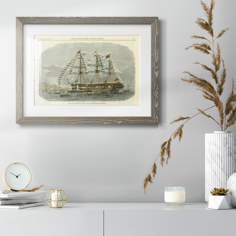 Antique Clipper Ship I, H 28 po x l 42 po x P 1,5 po, Gris