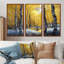 «Yellow Birch Woods in Forest Photo III», ensemble de reproduction d'art mural forêt-107200875-107200879