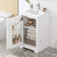 Meuble-lavabo de 20 po avec lavabo, armoire de salle de bain avec porte à fermeture douce, support de rangement et tablette réglable, blanc