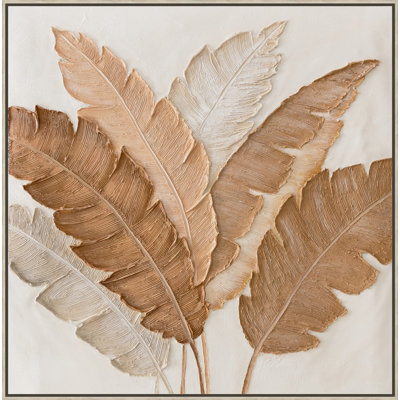 Art mural sur toile, feuilles dorées