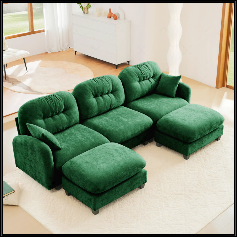 Modular Sectional U Shaped Couch With Ottoman