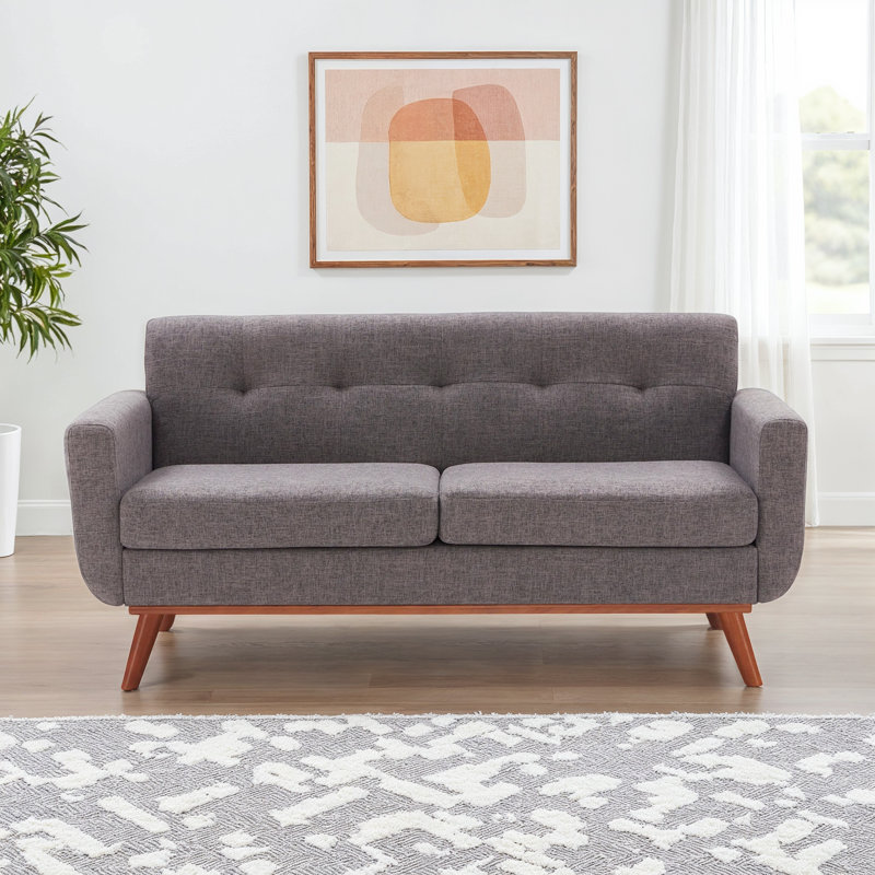 167cm 2 Seater Loveseat, Grey Linen