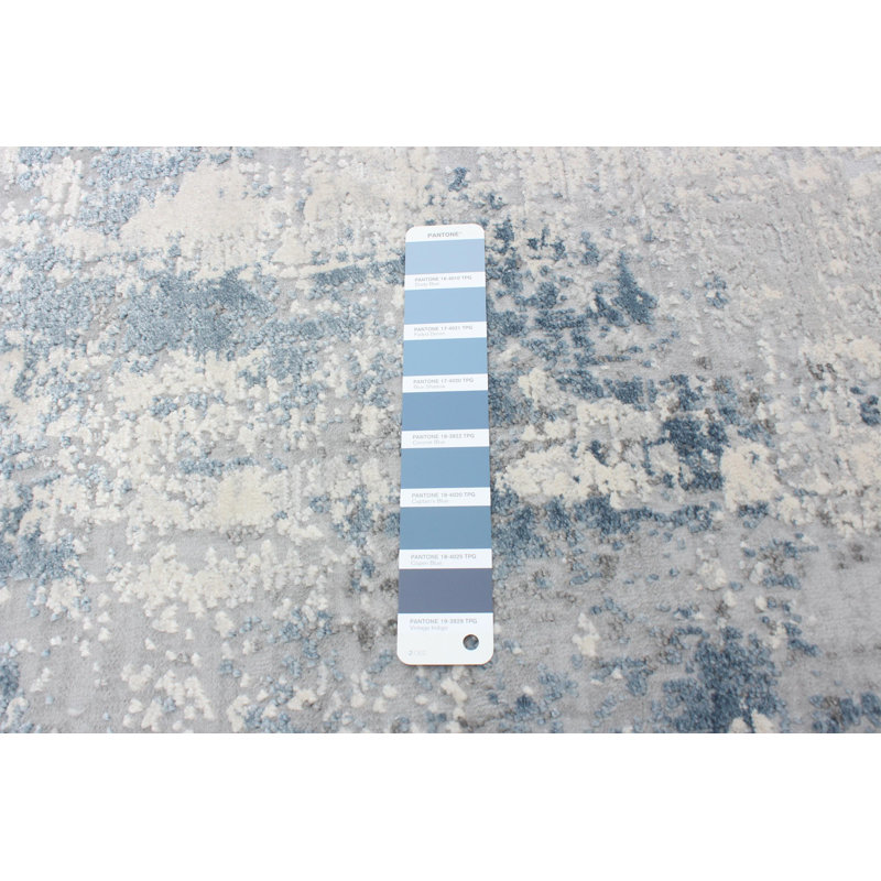 Tapis beige/bleu, Rectangle 3 pi 11 po x 5 pi 11 po