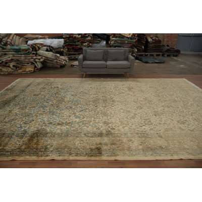 Tapis traditionnel antique à teinture végétale 11 x 16