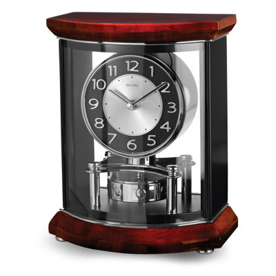 Gentry Mantel Clock with Revolving Pendulum & Glass Panels, B1718