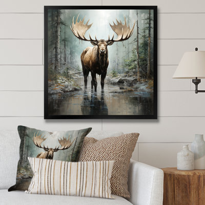 Art sur toile, "Mystic Moose in Forest II"