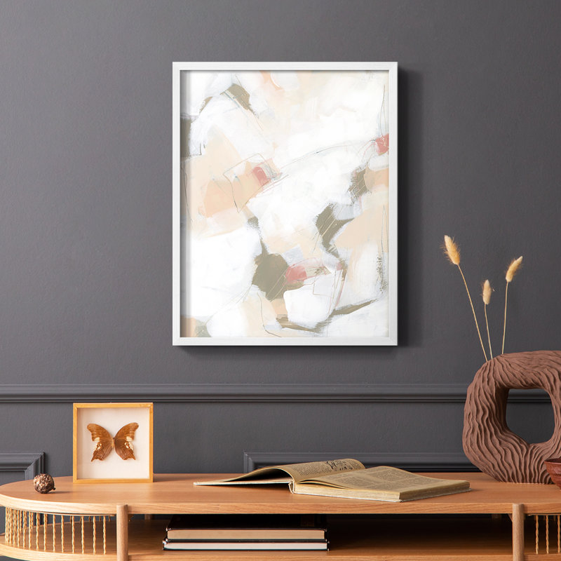 «Sand Story II», reproduction encadrée - bois massif, Cadre simple blanc, H 28 po x l 22 po