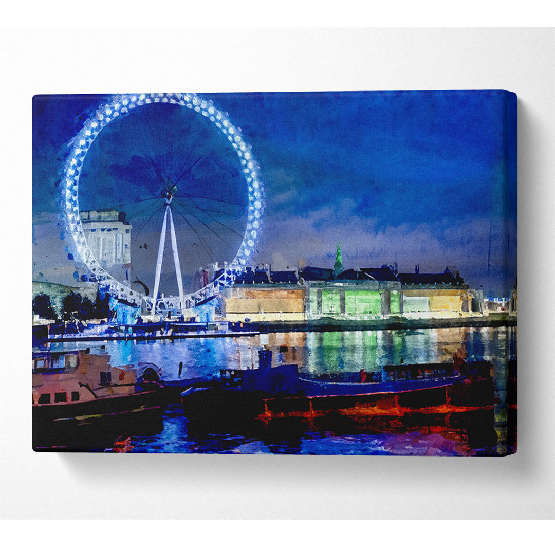 London-Eye Dusk - Kunstdrucke auf Segeltuch