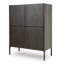 Armoire d'appoint Orso avec 4 portes et tablettes intérieures, bois brun 52 po