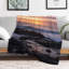 Jeté en flanelle Sunset Rocky Shore, couverture douce et chaude pour le salon-134322000