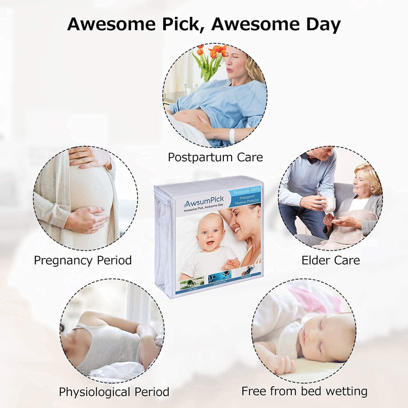 Haldis Waterproof Fitted Mattress Protector Mattress Protector Case Pack, King