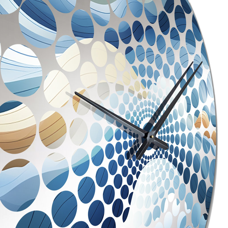 Horloge murale bord de mer bleue et blanche, Grand
