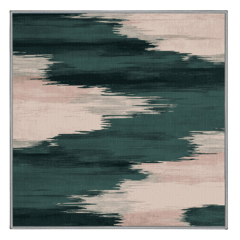 Tapis gris aquarelle lavable à la machine, Carré 6 pi