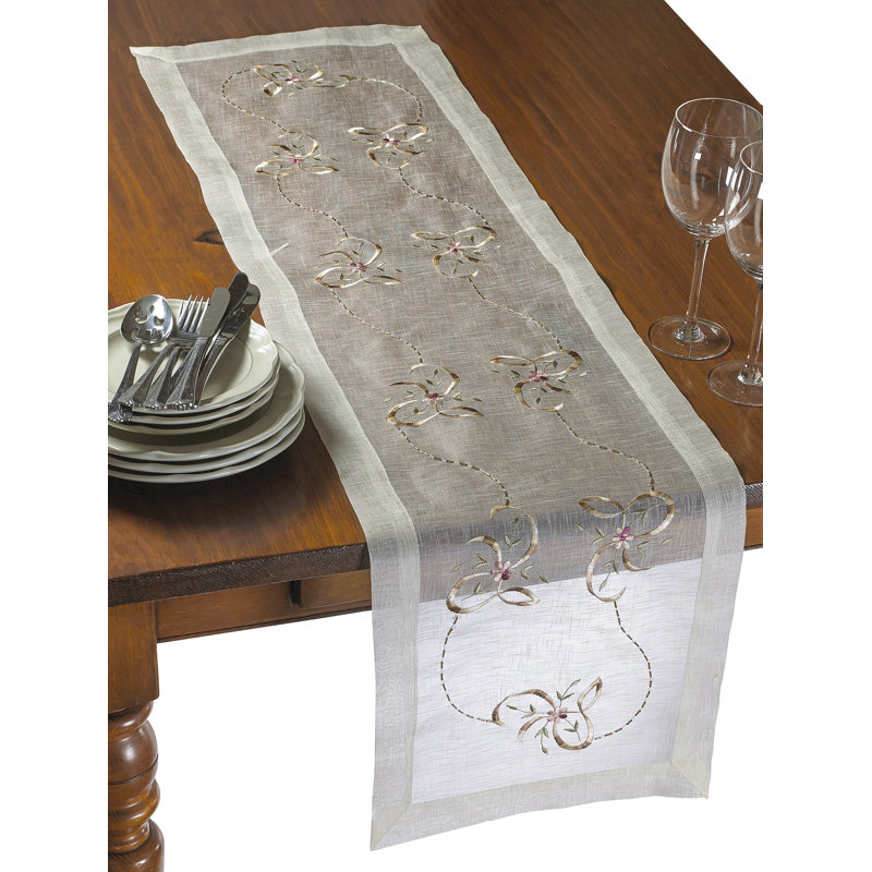 Prater Christmas Table Runner, 34" L x 14" W, Ivory