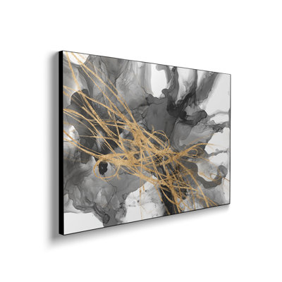 Reproduction d'art sur toile en métal Steemplix - Vortex doré II par Jennifer Goldberger