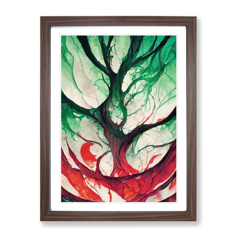 Tree - Single Picture Frame Print, 64cm H x 46cm W x 2cm D, Walnut Framed