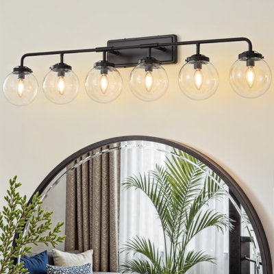 Brackenley 6 - Light Dimmable Vanity Light With Hand Blown Glass Globe Shade