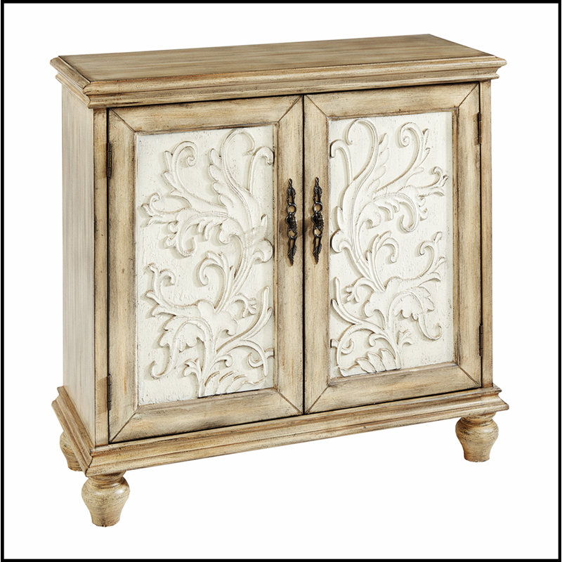 Charmante armoire à 2 portes à motif floral avec tablette simple, parfaite pour un décor rustique et campagnard.
