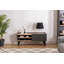 Meuble télé élégant avec structure en métal, saphir et anthracite, 47,2 po x 15,2 po x 19,6 po | 100% panneau de particules enduit de mélamine, épaisseur: 0,7 pouce | Design moderne pour le salon, centre de divertissement durable et élégant