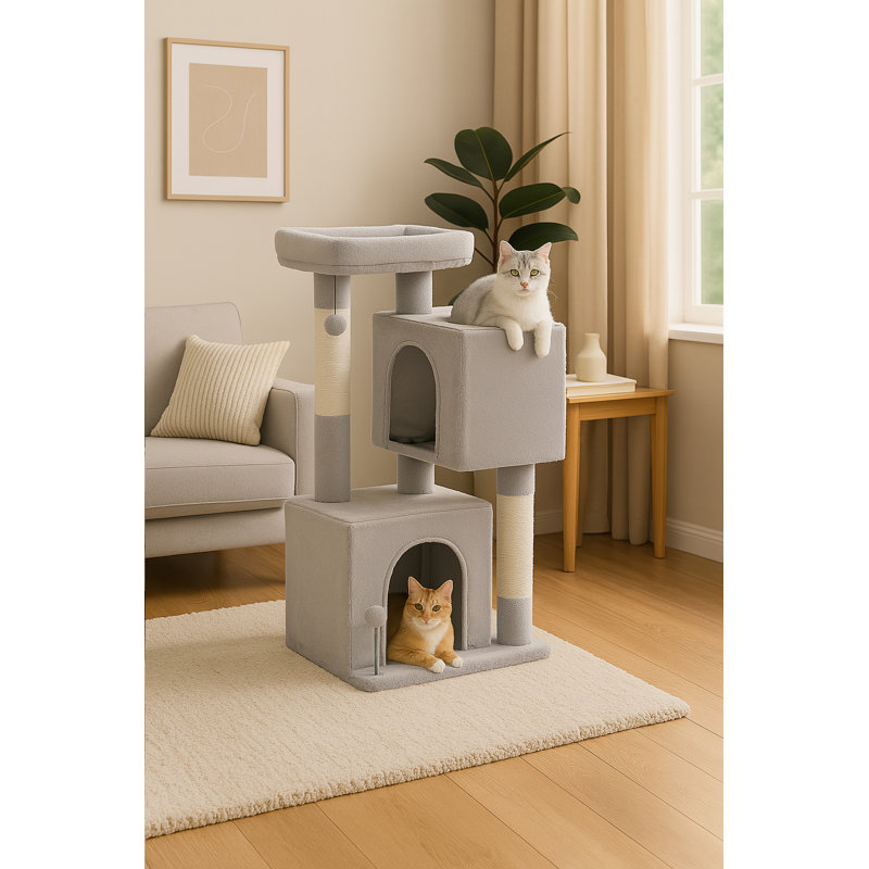 Arbre à chat Dosta, Gris, H 43,2 po x l 23,5 po x P 17,9 po