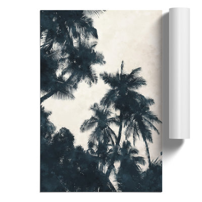 Palm Tree Fronds Painting - Frameless Print
