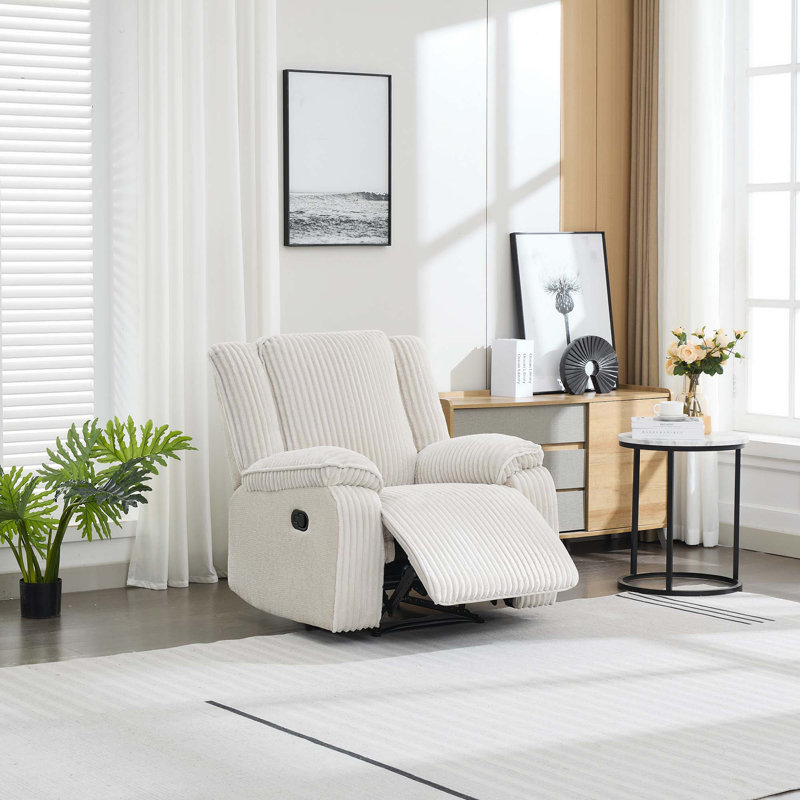 4 Seater Reclining Sofa, Beige