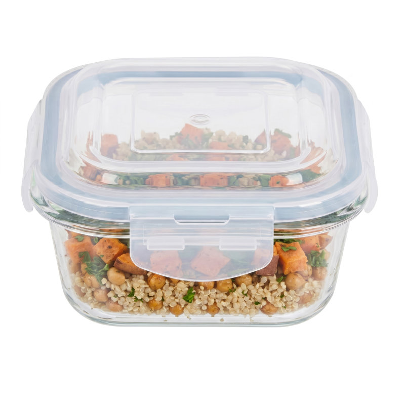  520ml Square High Borosilicate Glass Food Storage