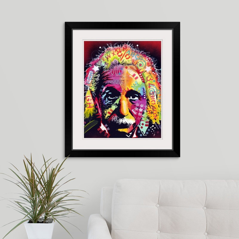 « einstein ii », impression, Cadre noir, H 32 po x l 27 po x P 1 po