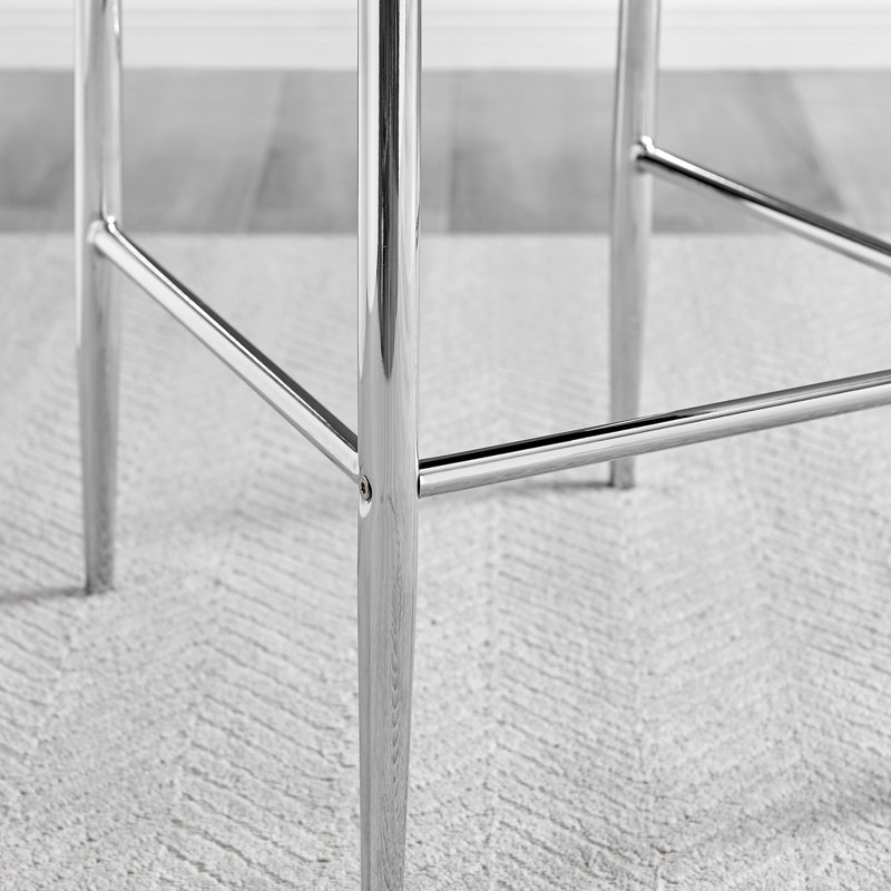 Tabouret de bar en similicuir, Noir, noir, noir, noir, Argent argent