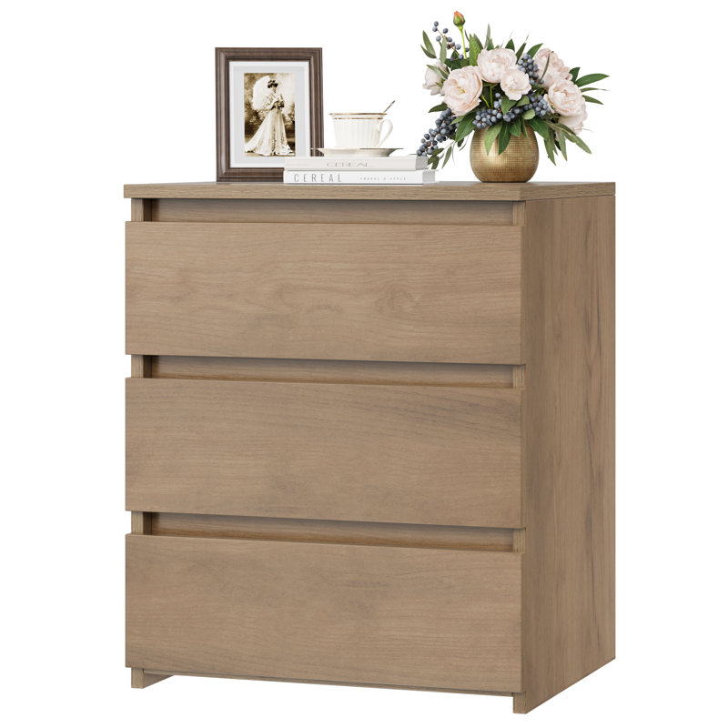 Table de chevet 3 tiroirs Arieyonna, Naturel
