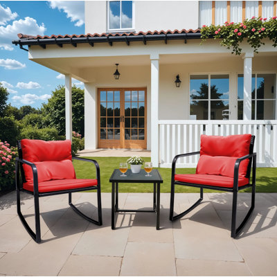 Beauman Metal 2 - Person Rocking Seating Group with Cushions