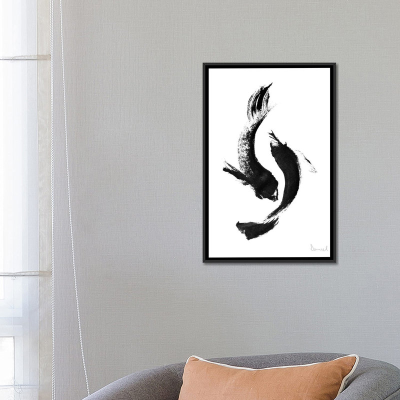 « Koi » par Dan Hobday-impression, H 26 po x l 18 po x P 1,5 po, Toile avec cadre noir