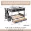Twin Over Full Bunk Bed In Gray With Shelfs | Storage Staircase And 2 Drawers|Full Safety Design & Solid Pine Construction|Solid 4-Step Storage Staircase-35944163