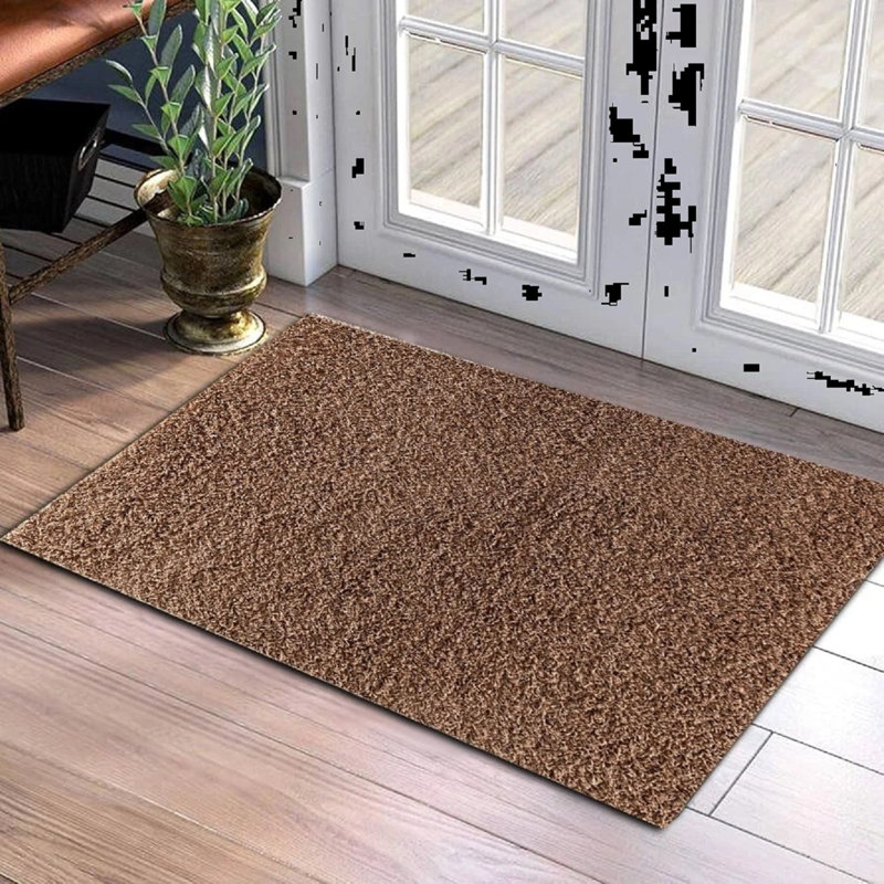Solid Colour Shag Area Rug, Rectangle 60 x 110 cm